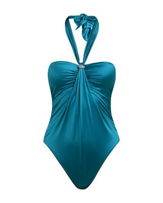Althea Liquid Shine Halter One Piece Swimsuit