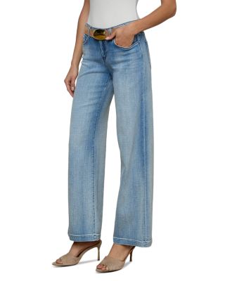 Joanne Mid Rise Wide Leg Jeans in Dry Ice