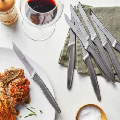 8-Piece Stainless Steel Serrated Steak Knife Set