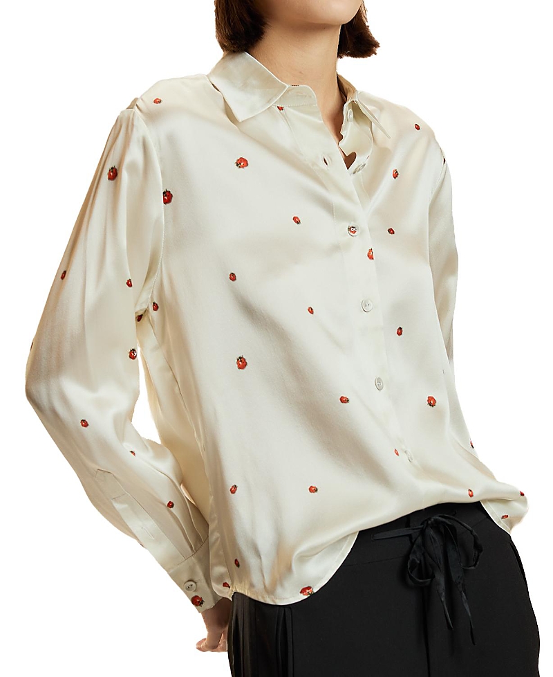 Cynthia Rowley Silk Satin Botton Up Shirt
