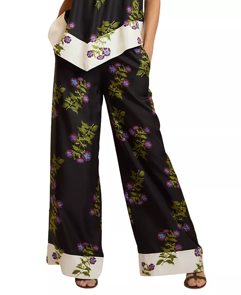 Cynthia Rowley Silk Wide Leg Pants
