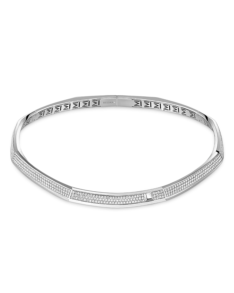 Messika 18K White Gold Moderniste Diamond Choker Necklace, 13