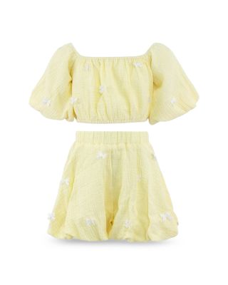 Girls' Sunny Hailey Bow Top & Bubble Shorts Set - Little Kid, Big Kid