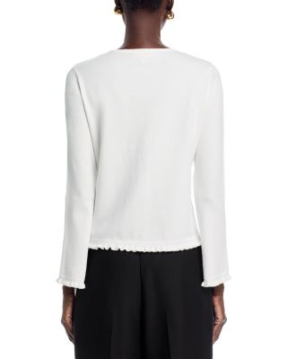 Faux Button Front Long Sleeve Sweater