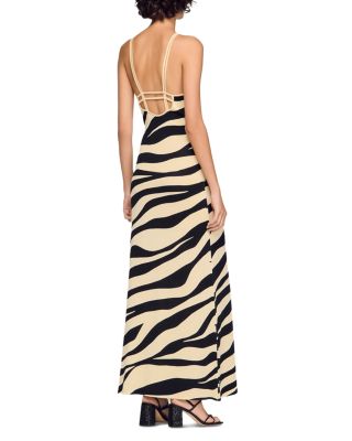Zebra Print Knit Maxi Dress