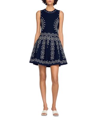 Capri Scarf Print Knit Short Dress