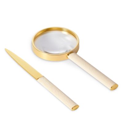 Shagreen Magnifying Glass and Letter Opener Set