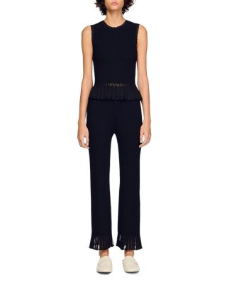 Ruffled Knit Trousers