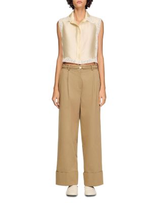 Marielle Cropped Shirt with Lace Details