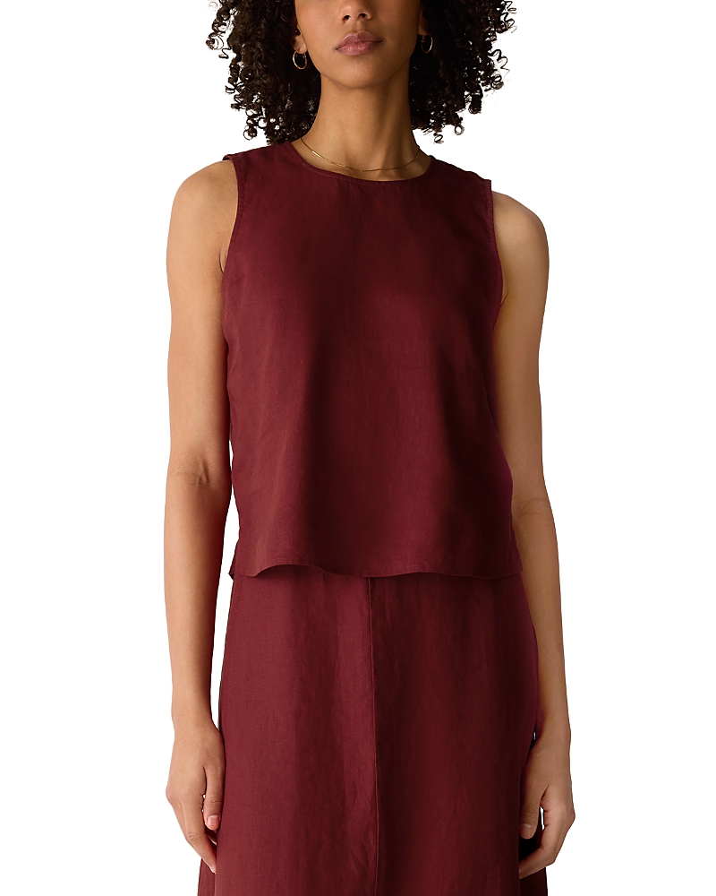 Eileen Fisher Round Neck Linen Top