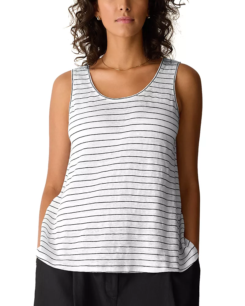 Eileen Fisher Scoop Neck Linen Tank Top
