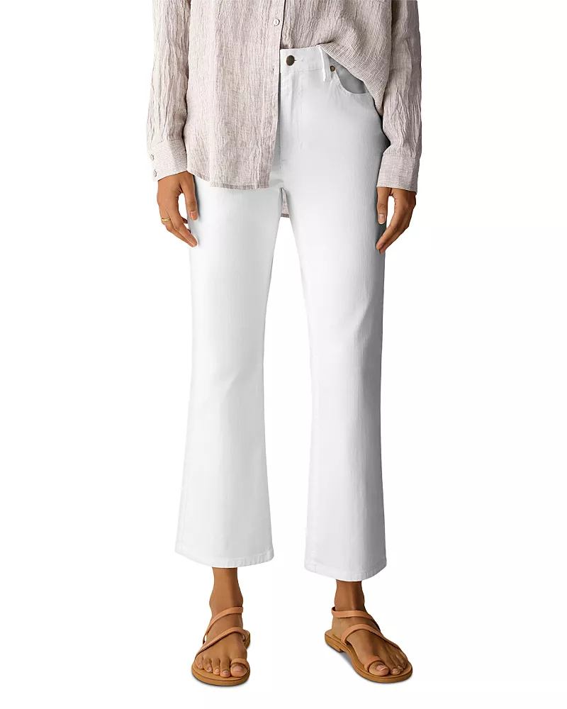 Eileen Fisher High Rise Ankle Kick Flare Jeans in Wheat
