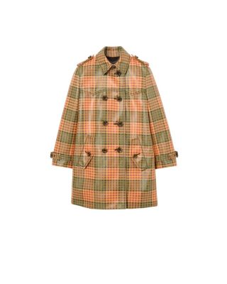 Short Check Coated Raffia-effect Summerside Trench Coat