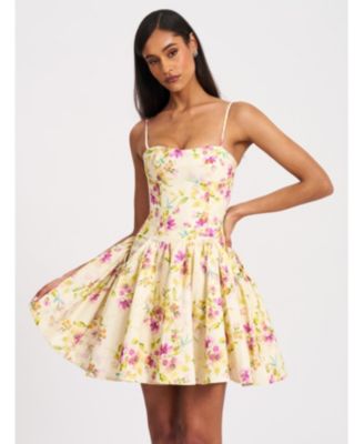  Valda Print Linen Mini Dress with Pockets