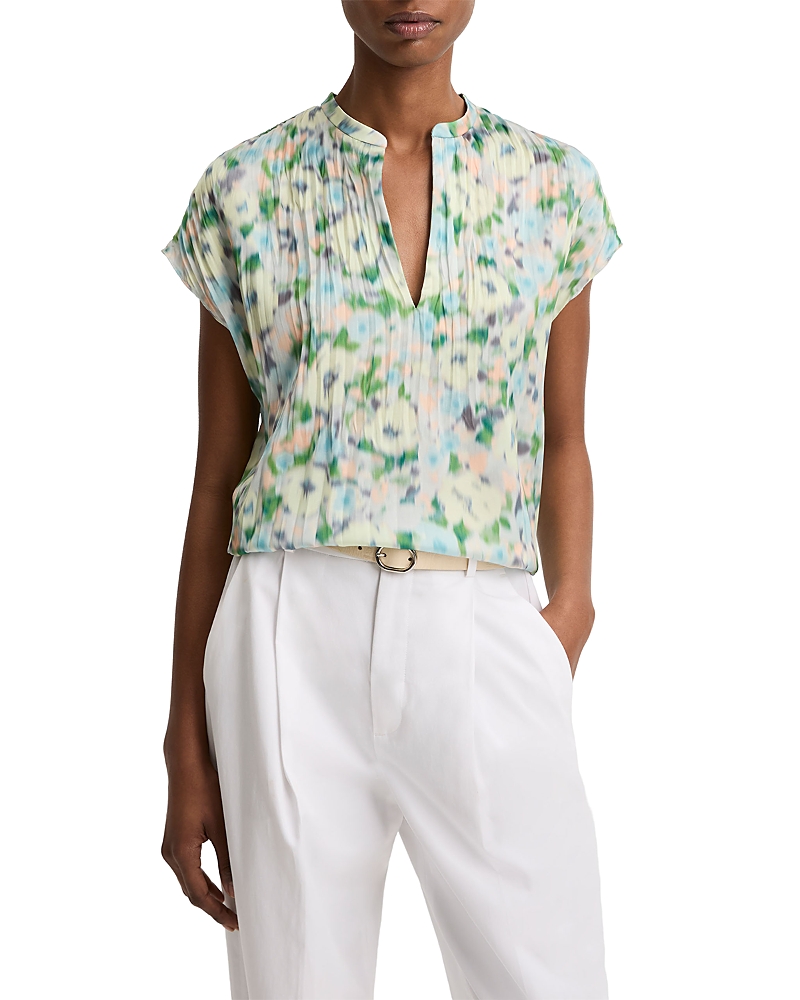 Vince Painted Garden Cap Sleeve Blouse