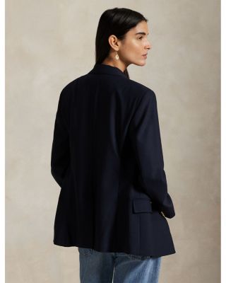 Double Breasted Stretch Wool Blazer