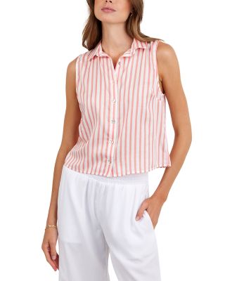 Clean Sleeveless Button Down Top