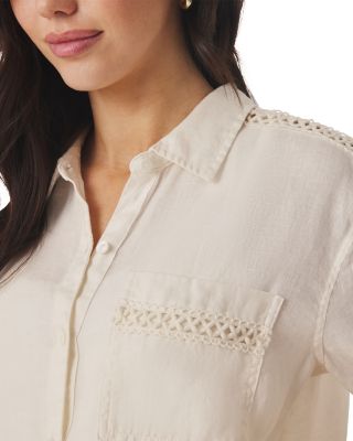 Stella Linen Trim Button Down Shirt
