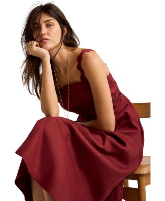  Women's Linen Midi Dress