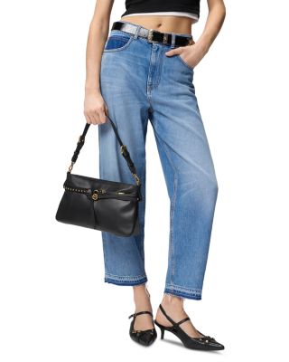 Classic Leather Belted Shoulder Bag