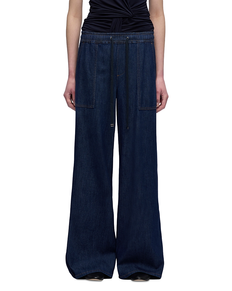 7 For All Mankind Utility High Rise Pull On Wide Leg Jeans in Halona