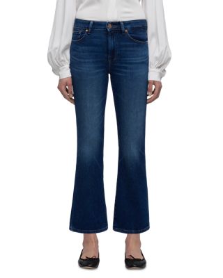 The Leggy Mid Rise Bootcut Crop Jeans in Current