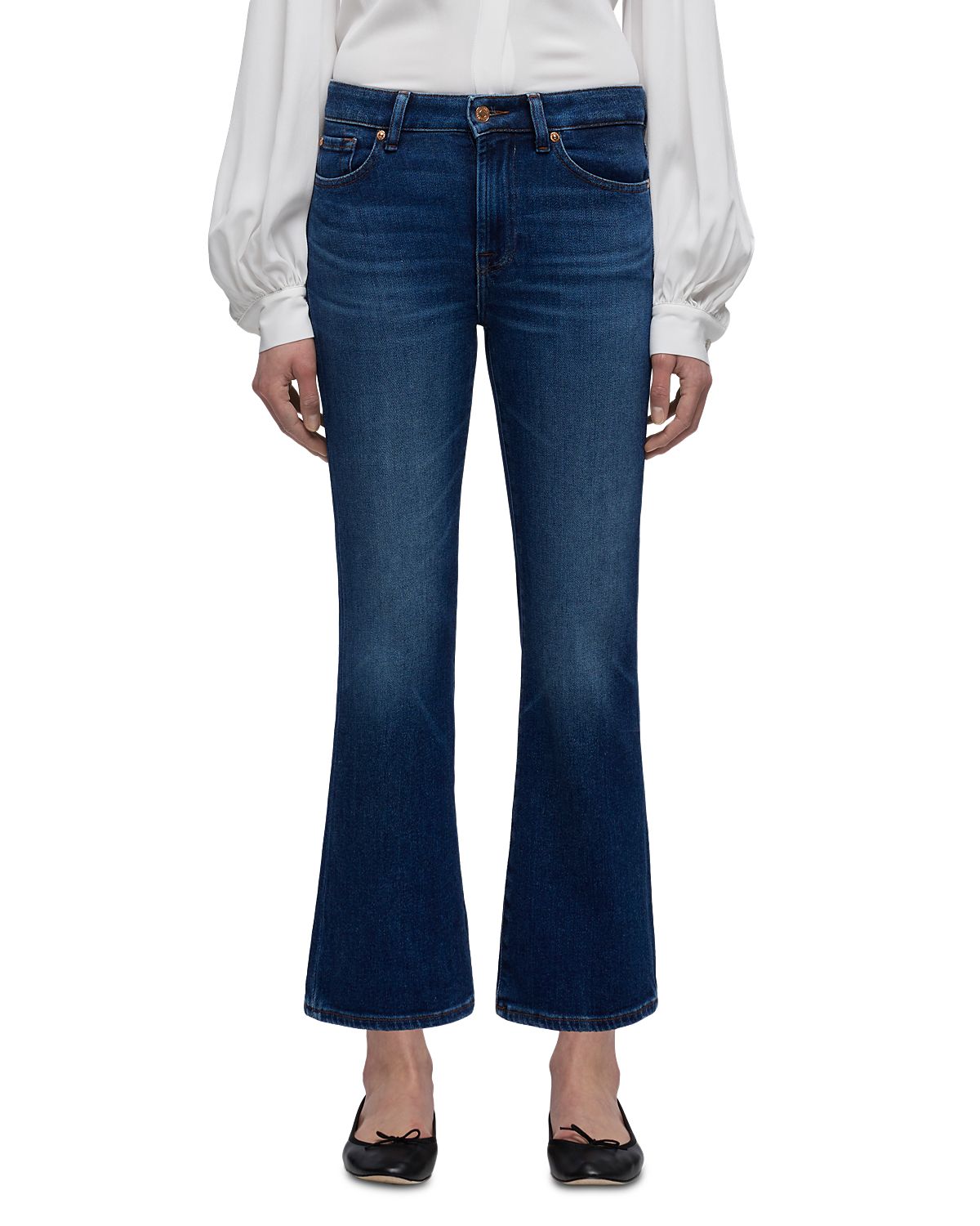 7 For All Mankind The Leggy Mid Rise Bootcut Crop Jeans