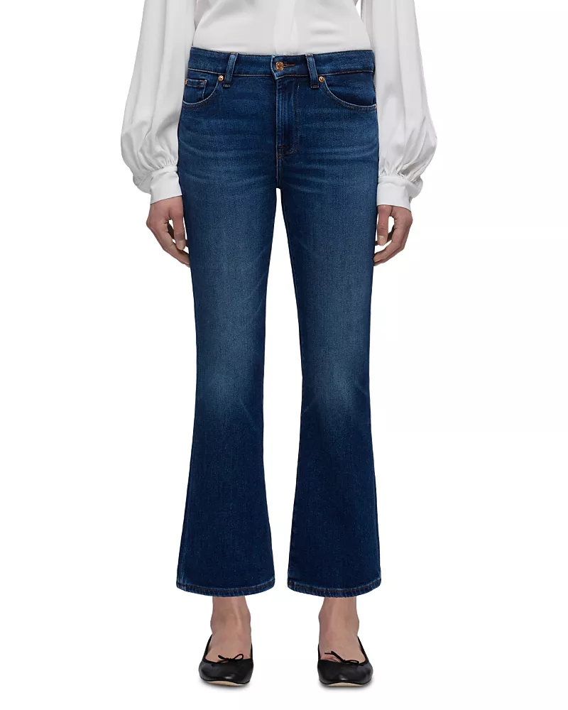 7 For All Mankind The Leggy Mid Rise Bootcut Crop Jeans in Current