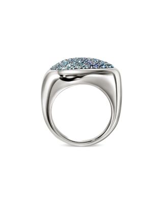 Sterling Silver Surf Multi Blue Gemstone Ombr&eacute; Pebble Ring