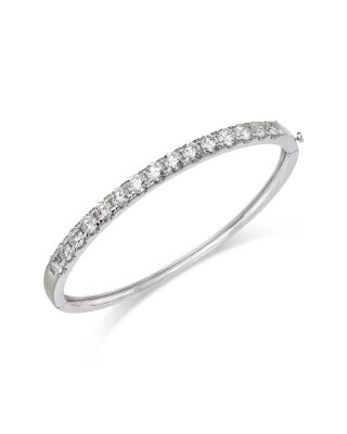 Certified Lab Grown Diamond Bangle Bracelet in 14K White Gold, 5.0 tcw