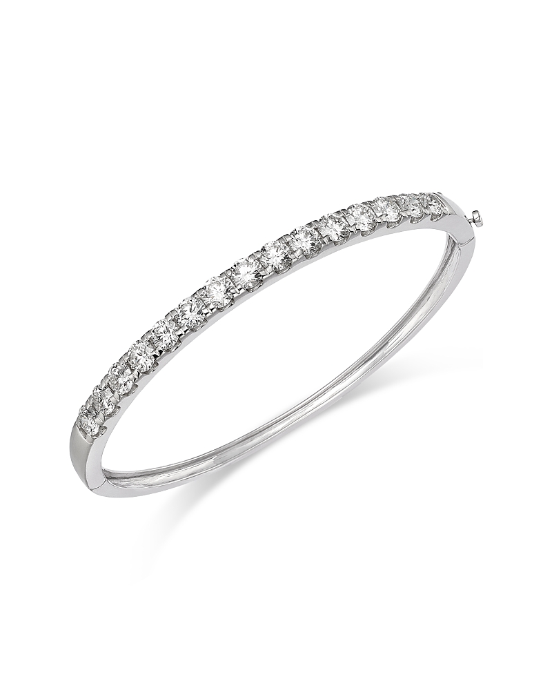 Bloomingdale's Fine Collection Certified Lab Grown Diamond Bangle Bracelet in 14K White Gold, 5.0 tcw