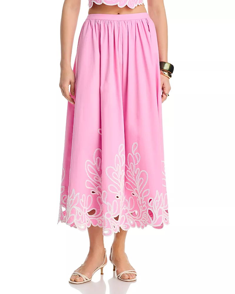 Cinq a Sept Paisley Bloom Embroidered Skirt