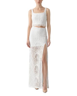 High Slit Lace Maxi Skirt 