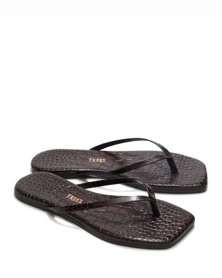 Women's Lily Animal Print Square Toe Flip Flops