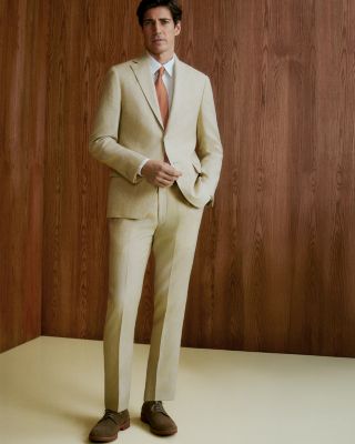 D&eacute;lav&eacute; Linen Slim Fit Suit Pants