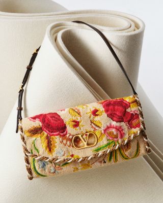 DeVain VLogo Embroidered Small Shoulder Bag