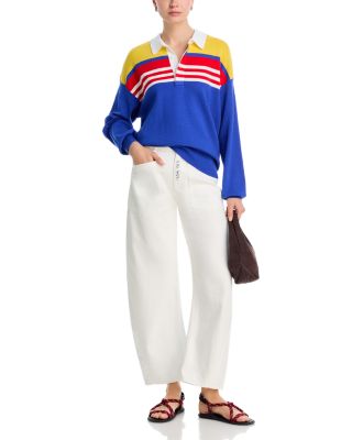 High Rise Twisted Barrel Jeans in Ivory