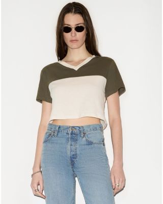 V Neck Contrast Jersey Tee