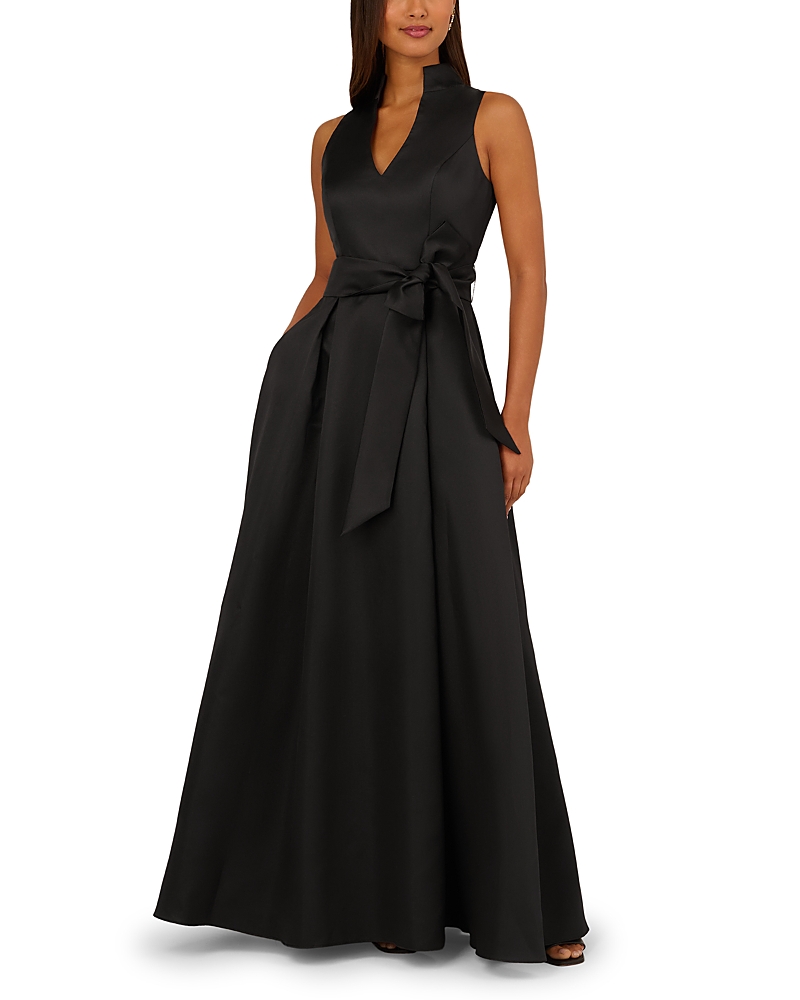 Adrianna Papell Mikado Tie Front Dress