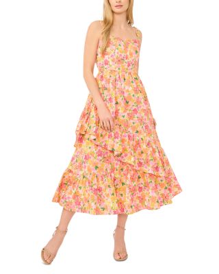 Asymmetric Ruffle Midi Dress