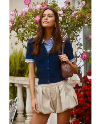 Marlee Mixed Media Cardigan Sweater 