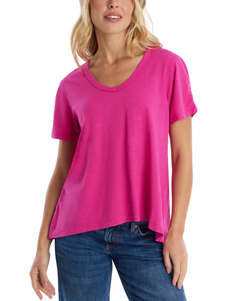Wilt Clothing Deep V-Neck Ruched Sleeve Tee