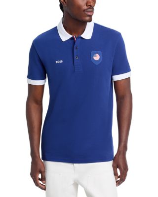 Soccer Pack Luxe Polo Shirt in USA Navy