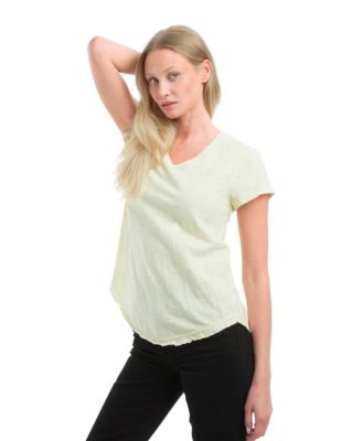  Short Sleeve Raw Hem Shirttail Tee