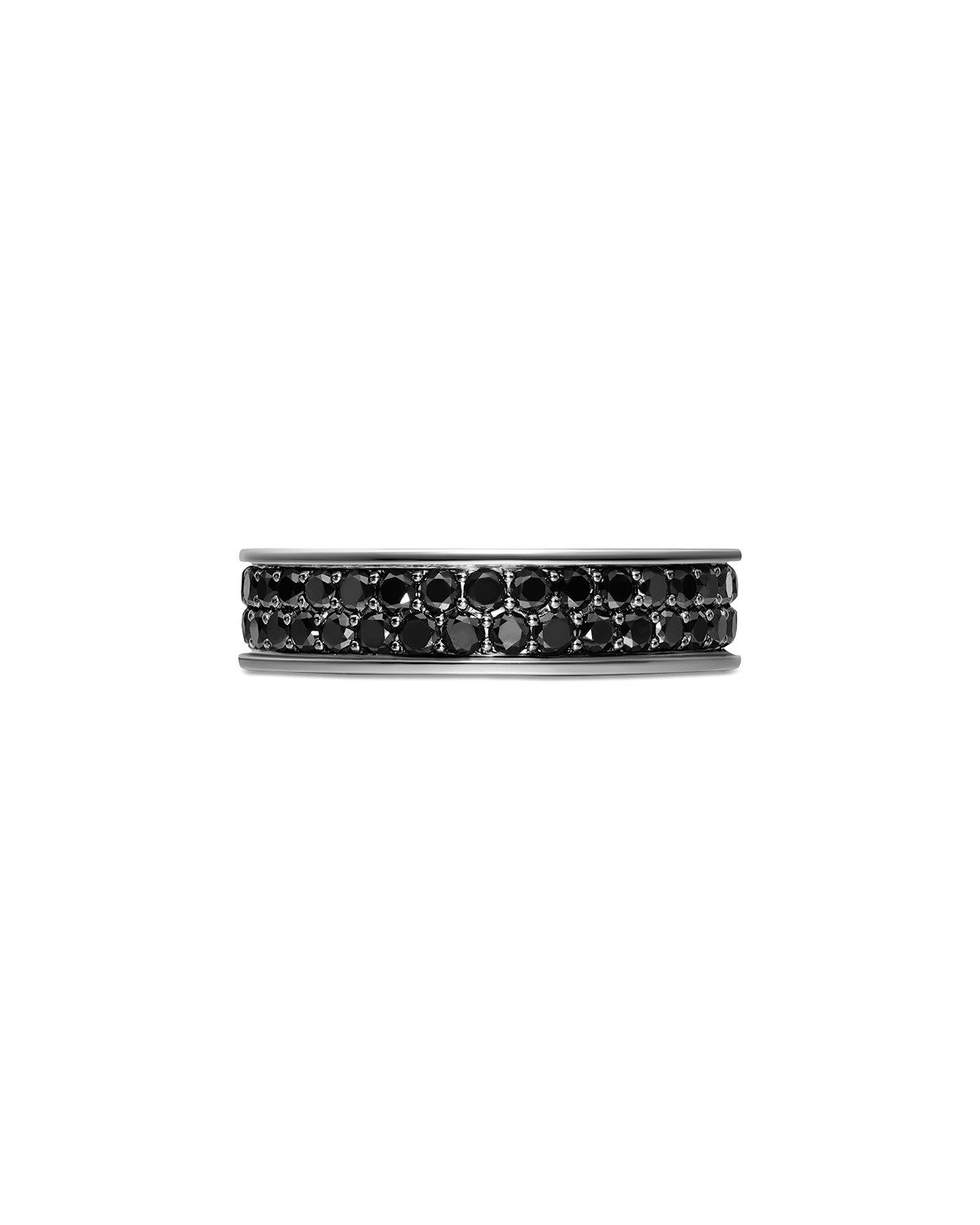Streamline® Band Ring in Sterling Silver with Black Diamonds, 7.6mm