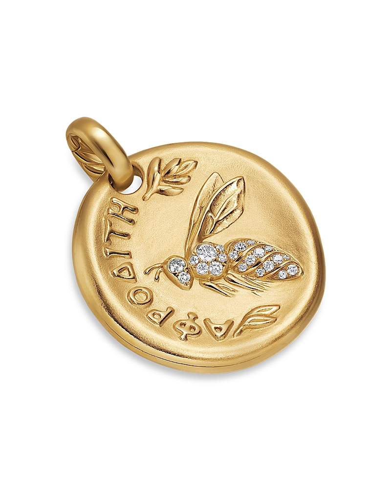 David Yurman Aphrodite Medallion Amulet in 18K Yellow Gold with Diamonds, 28.3mm · OS