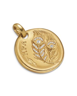 Hera Medallion Amulet in 18K Yellow Gold with Diamonds, 28.3mm