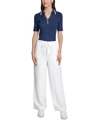 Linen Viscose Drawstring Pants