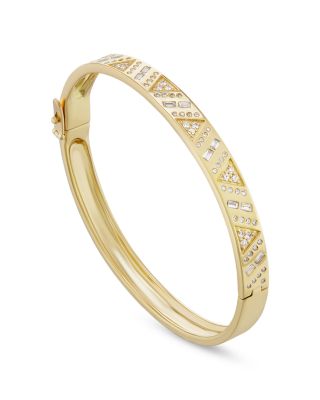 18K Yellow Gold Stardust Diamond Bangle Bracelet