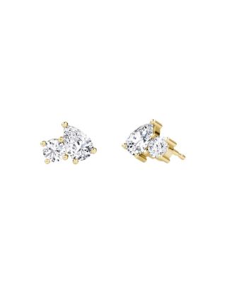  Toi et Moi Studs in 14K Yellow Gold, 0.82ctw Round Brilliant & Pear Lab Grown Diamonds